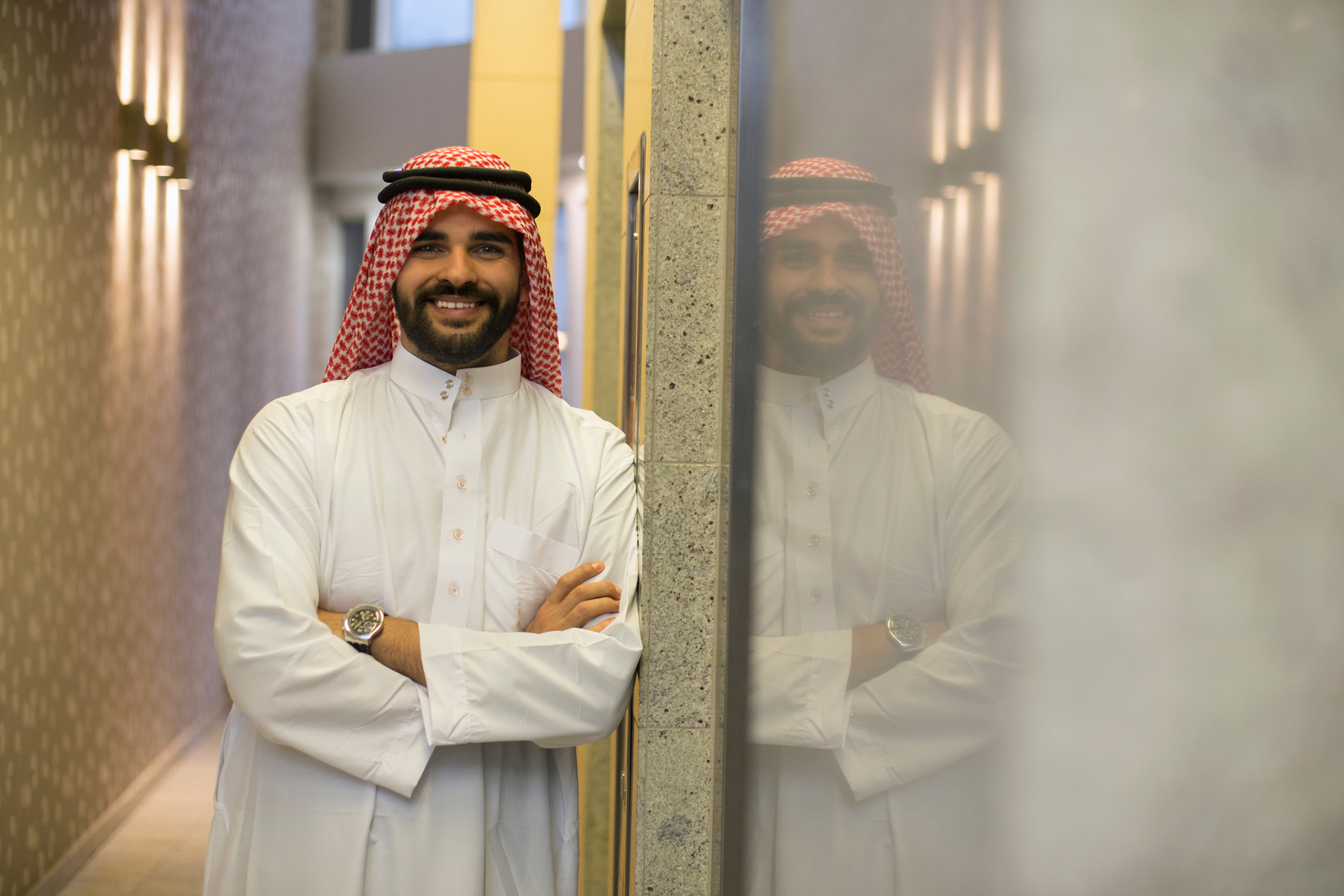 Smiling Arab businessman