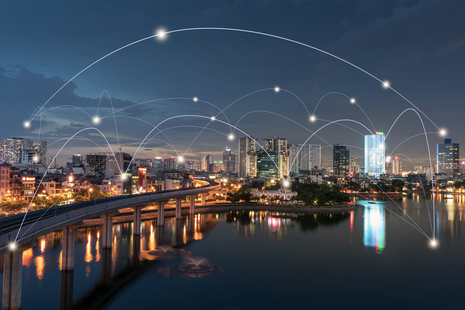 Smart City and Wireless Communication Network Concept